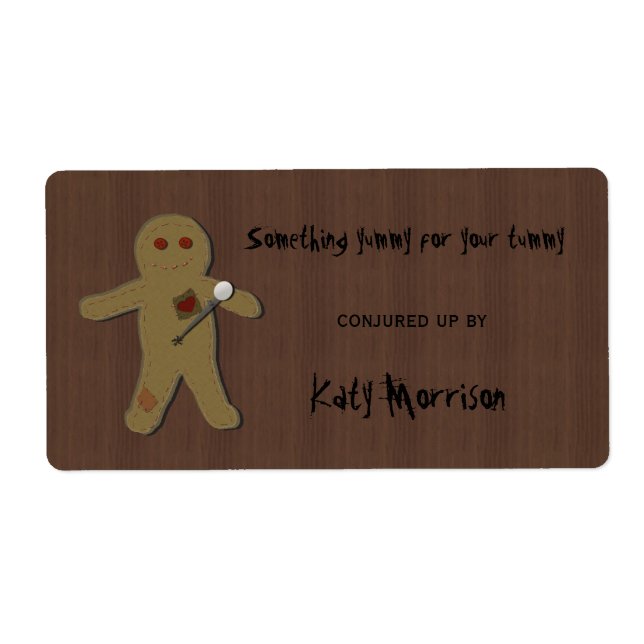 Fäst förbannelsen på Voodoo Doll Baking Labels Fraktsedel (Framsidan)
