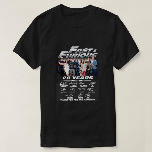 Fast Furious-20-Years-2001-2021  T Shirt (Design framsida)