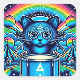 Fäst Fyrkantigt Klistermärke