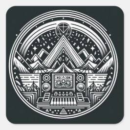 Fäst Fyrkantigt Klistermärke