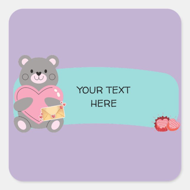 Fäst Fyrkantigt Klistermärke (Framsida)