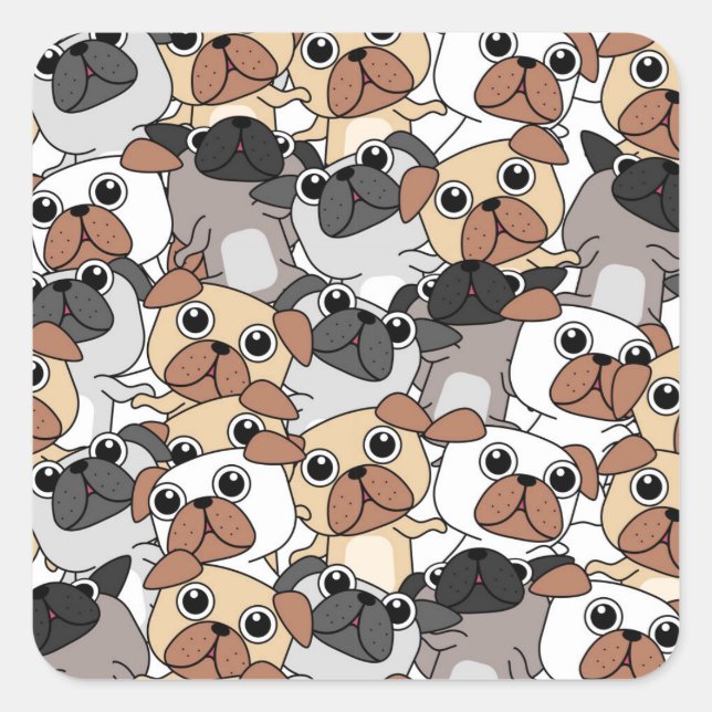 Fäst Fyrkantigt Klistermärke (Framsida)