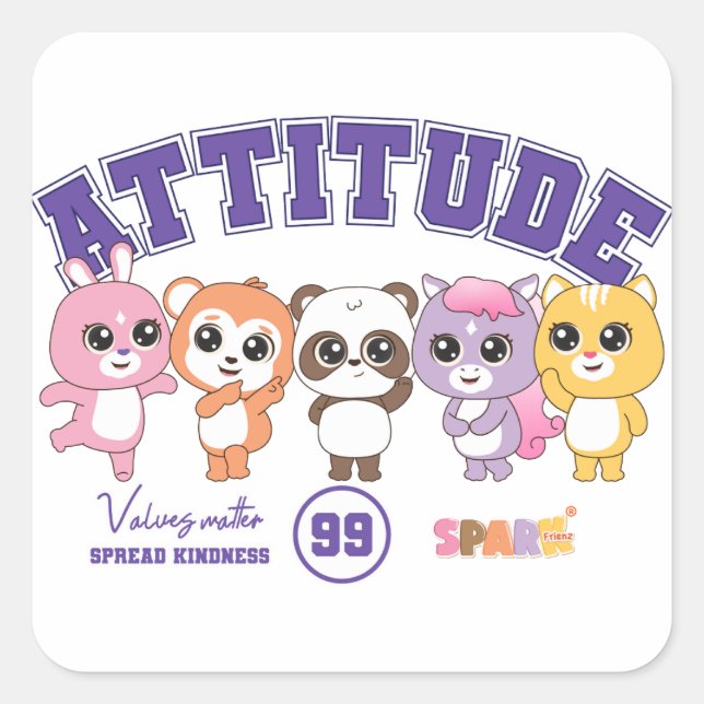 Fäst Fyrkantigt Klistermärke (Framsida)