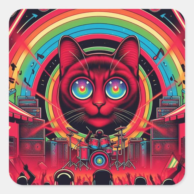 Fäst Fyrkantigt Klistermärke (Framsida)