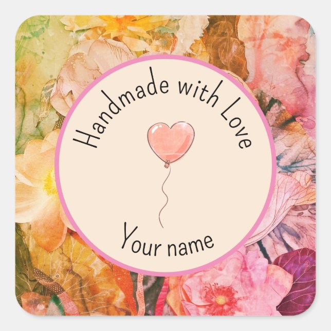 Fäst Fyrkantigt Klistermärke (Framsida)