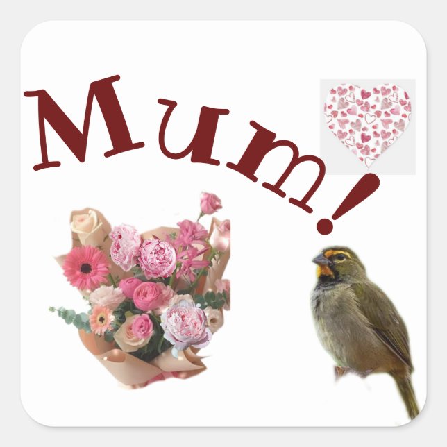 Fäst Fyrkantigt Klistermärke (Framsida)