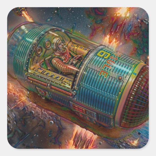 Fäst Fyrkantigt Klistermärke (Framsida)