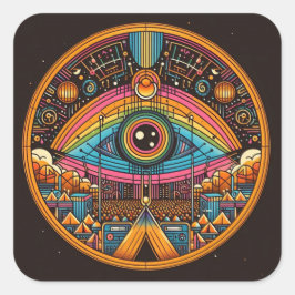 Fäst Fyrkantigt Klistermärke