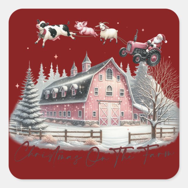 Fäst Fyrkantigt Klistermärke (Framsida)