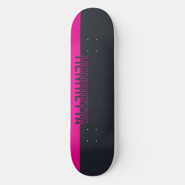 Fast Grått och Rosa Anpassade Mini Skateboard Bräda 18,5 Cm (Framsida)
