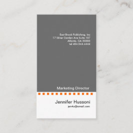 Fast Grått Orange Dash-Affärskort 2 Visitkort