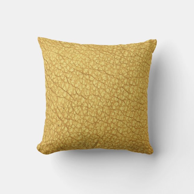 Fast gult senapskon (Faux Leather) Kudde (Framsida)