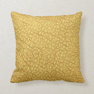 Fast gult senapskon (Faux Leather) Kudde