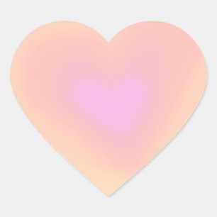 Fäst hjärt-rosa-gradient hjärtformat klistermärke
