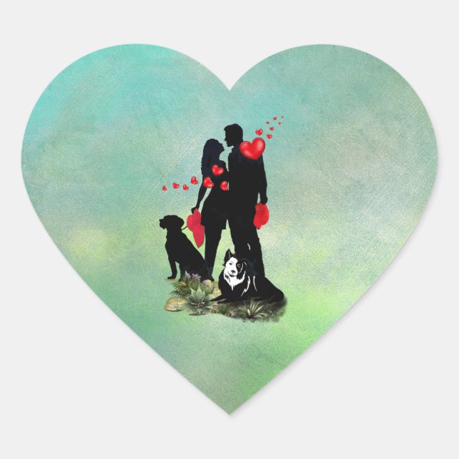 Fäst Hjärtformat Klistermärke (Framsida)