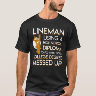 Fast högskolagrad för linjearbetare röra upp t shirt