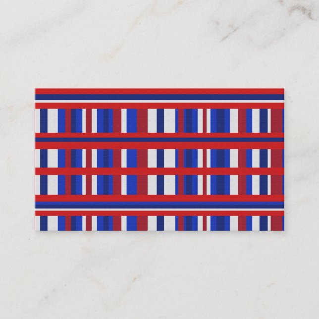 Fäst i rött, vitt och blått visitkort (Framsida)