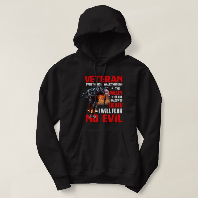Fast jag går genom militärens veteran 22 hoodie (Design framsida)