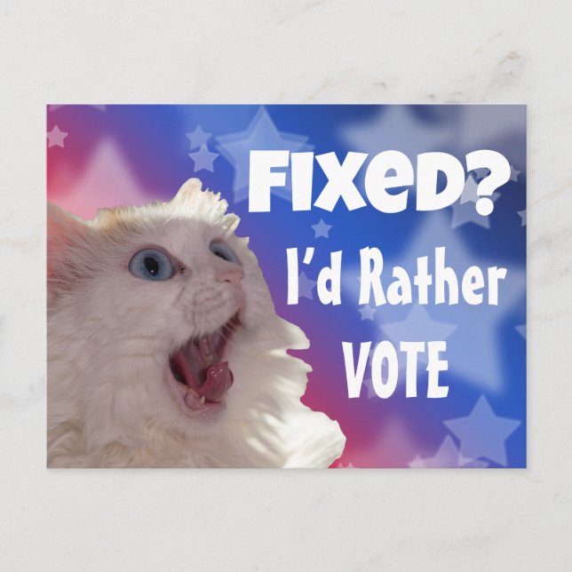 Fast? Jag röstar hellre  Vykort (Framsida)