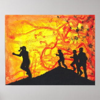 Fast Kind Zombie silhouette Horror art poster