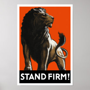 Fast lejont för stativ -- Propaganda WW2 Poster