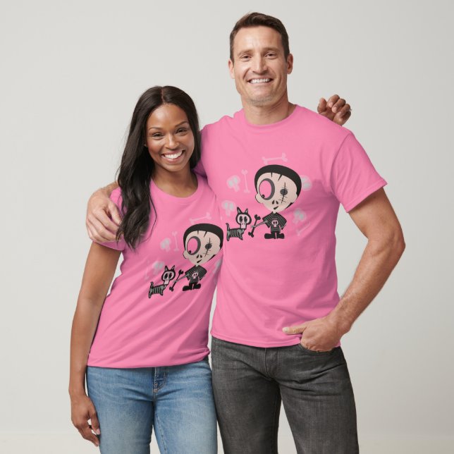 Fäst levande död Hund med Zombie Tee Shirt (Unisex)