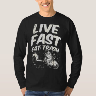 Fast Live Eat Sopor Skunk Opossum Street Cats T Shirt