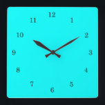 Fast ljus färg för uppfriskande neonblåttturkos fyrkantig klocka<br><div class="desc">En livlig,  ljus fluorescerande neonfärg i ska blåttturkos ljusnar upp din dag!</div>