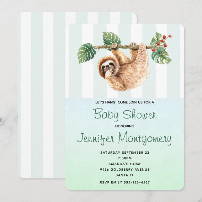 Fäst lutning upp och ned, vattenfärgsskreglage inbjudningar (Fram/baksida)