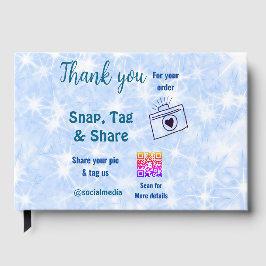 Fäst märkre  social-media q r code glitter blue gästböcker