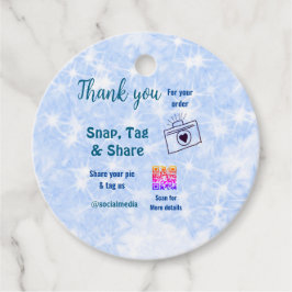 Fäst märkre  social-media q r code glitter blue gåvor etiketter