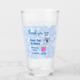 Fäst märkre  social-media q r code glitter blue glaskopp