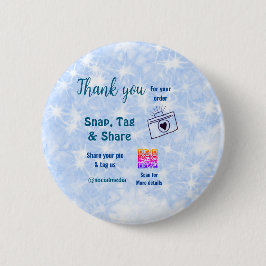 Fäst märkre  social-media q r code glitter blue knapp