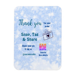 Fäst märkre  social-media q r code glitter blue magnet