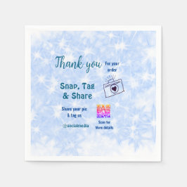 Fäst märkre  social-media q r code glitter blue pappersservett