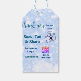 Fäst märkre  social-media q r code glitter blue presentetikett