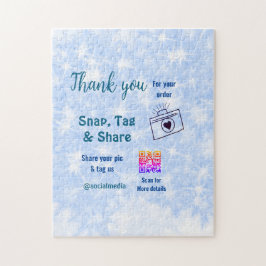 Fäst märkre  social-media q r code glitter blue pussel