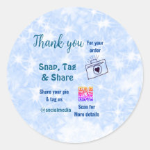 Fäst märkre  social-media q r code glitter blue