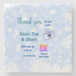 Fäst märkre  social-media q r code glitter blue stenunderlägg