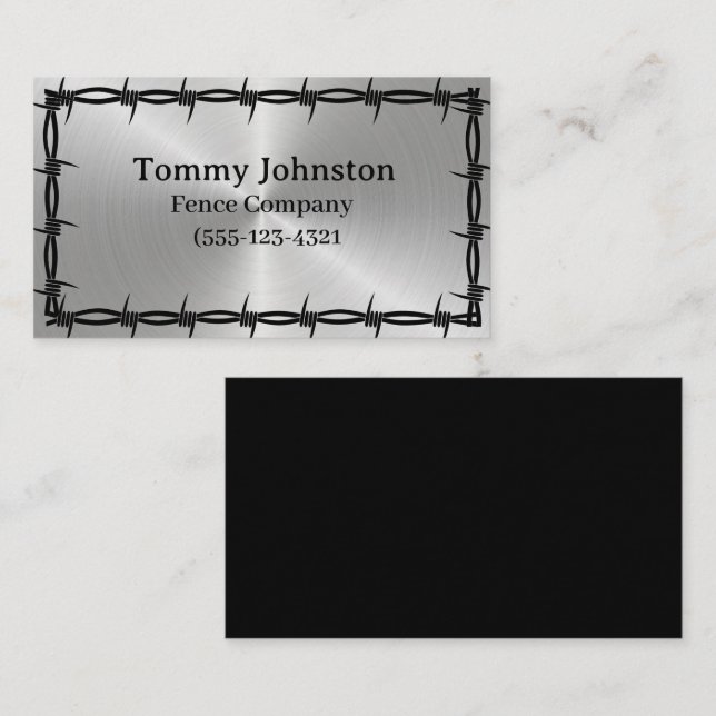 Fäst med Barb Wire på den Visitkort (Fram/baksida)