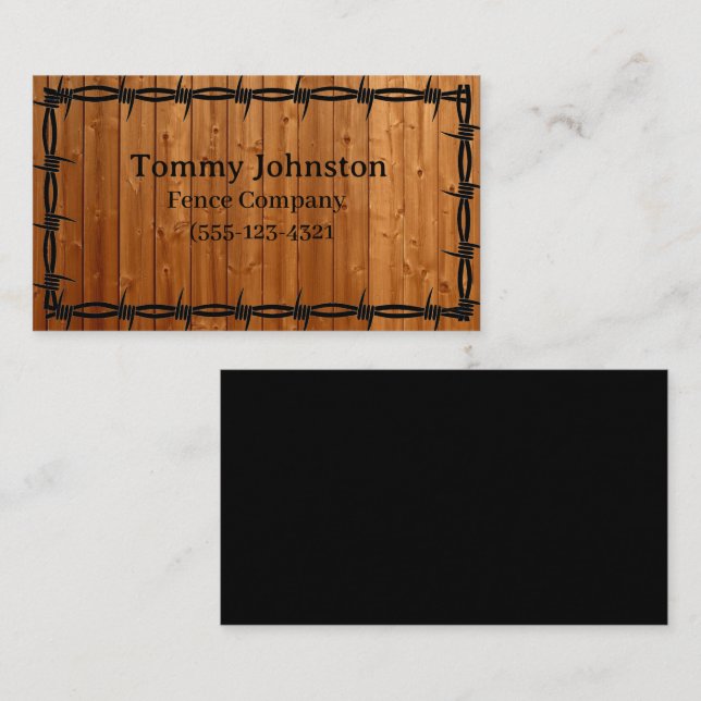 Fäst med Barb Wire på den Visitkort (Fram/baksida)