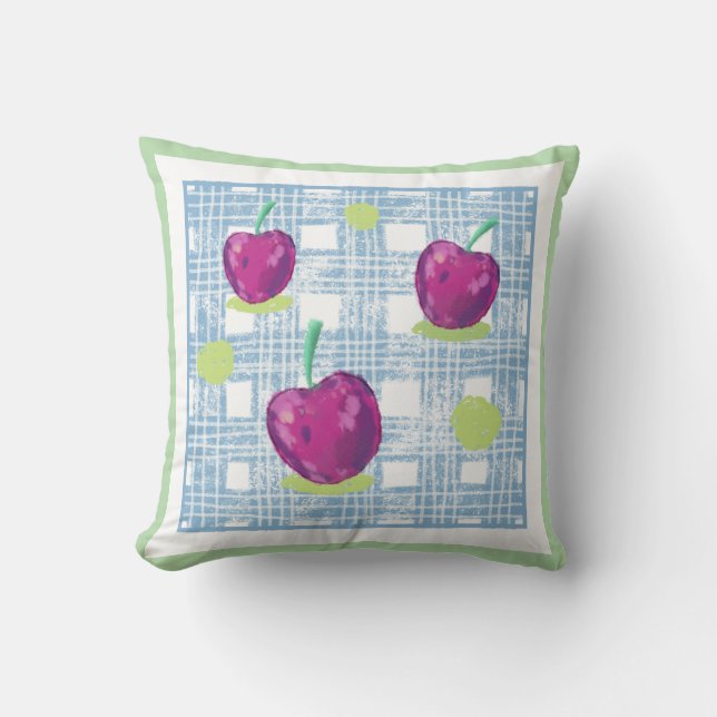 Fäst med Cherry Print Dekorativ kudde (Framsida)
