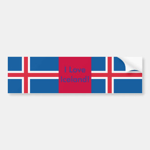 Fäst med Flagga av Island Bildekal