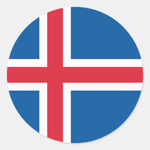 Fäst med Flagga av Island Runt Klistermärke