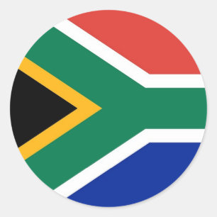 Fäst med Flagga av syd-Afrikan Runt Klistermärke