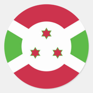 Fäst med Flagga Burundi Runt Klistermärke