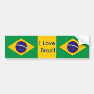 Fäst med Flagga från Brasilien Bildekal