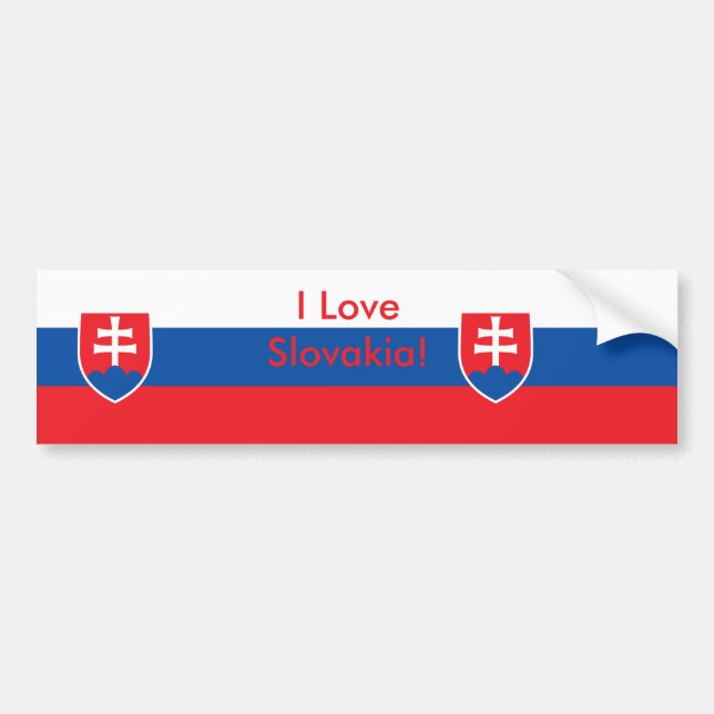 Fäst med Flagga i Slovakien Bildekal (Framsidan)