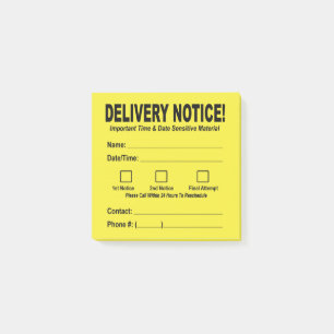 Fäst meddelande om leverans post-it block