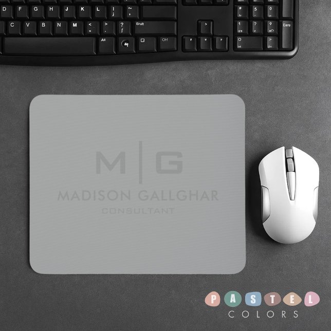 Fast mjukt Grått Pastel Steel Grått Färg Musmatta (Solid Soft Light Gray Pastel Steel Grey Color Mouse Pad
)